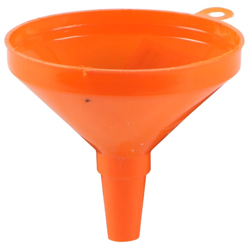 F-135/100MM PLASTIC FUNNEL ORANGE WITH FILTER 4"