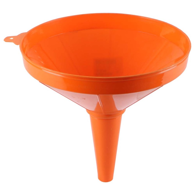 F-135/250MM PLASTIC FUNNEL ORANGE WITH FILTER 10"