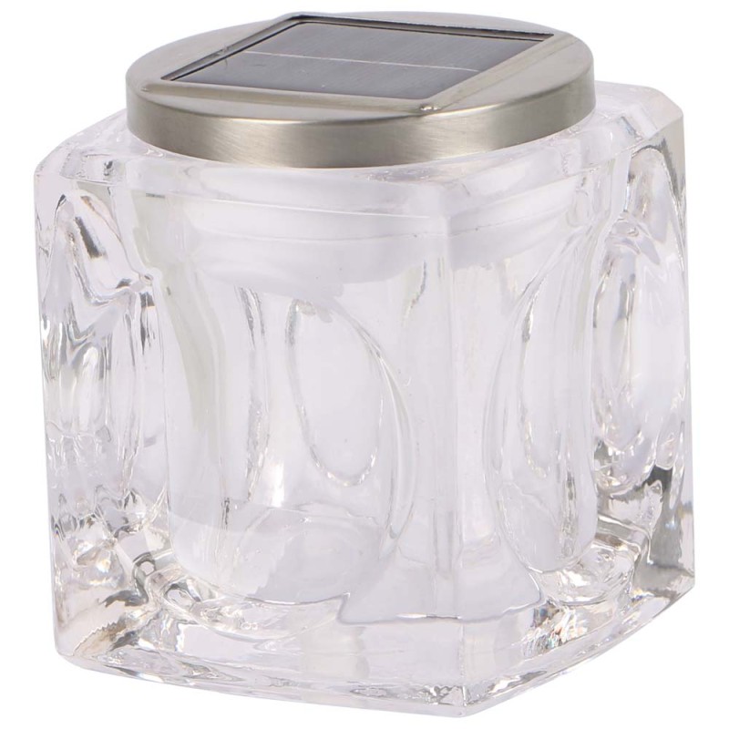2162 SOLAR GARDEN TABLE LIGHT CRYSTAL GLASS 2 IN 1 90 X 90 X105MM