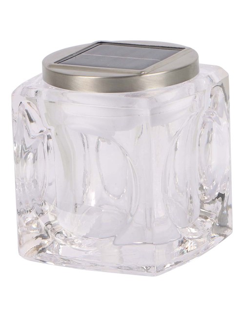2162 SOLAR GARDEN TABLE LIGHT CRYSTAL GLASS 2 IN 1 90 X 90 X105MM