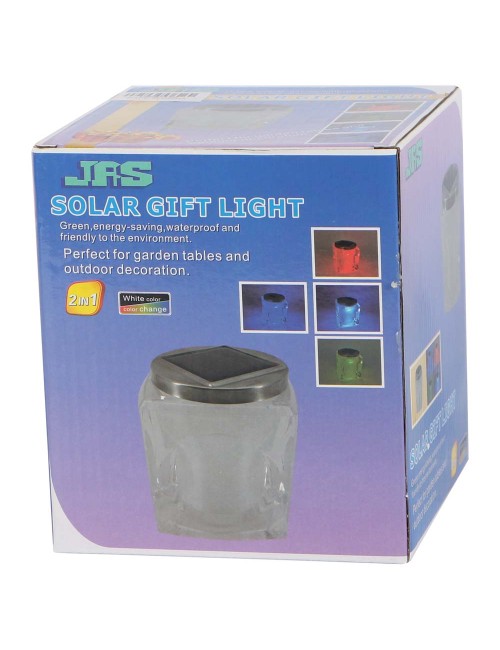 2162 SOLAR GARDEN TABLE LIGHT CRYSTAL GLASS 2 IN 1 90 X 90 X105MM