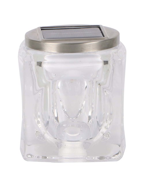 2163 SOLAR GARDEN TABLE LIGHT CRYSTAL GLASS 2 IN 1 90 X 90 X105MM
