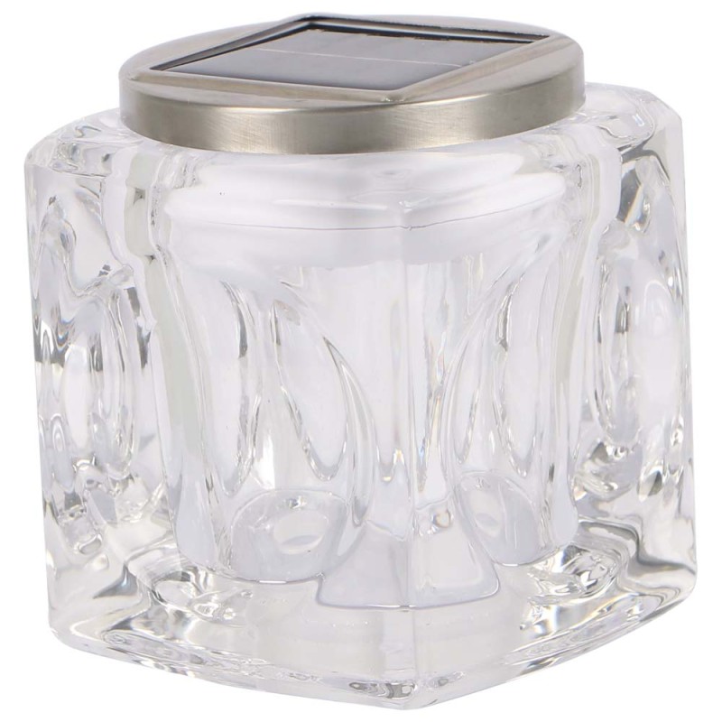 2163 SOLAR GARDEN TABLE LIGHT CRYSTAL GLASS 2 IN 1 90 X 90 X105MM
