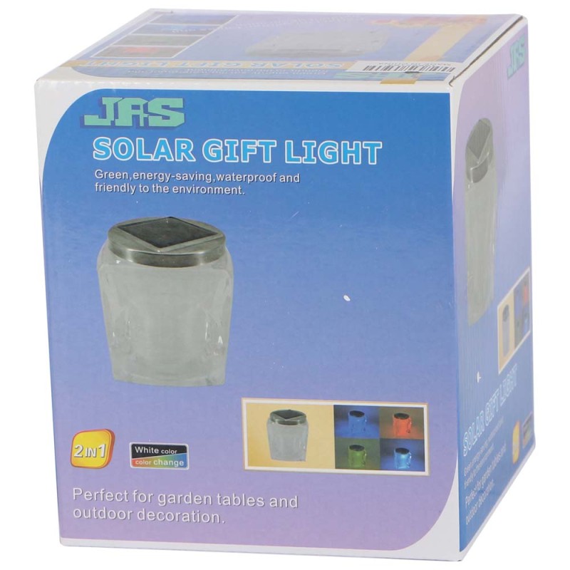 2163 SOLAR GARDEN TABLE LIGHT CRYSTAL GLASS 2 IN 1 90 X 90 X105MM