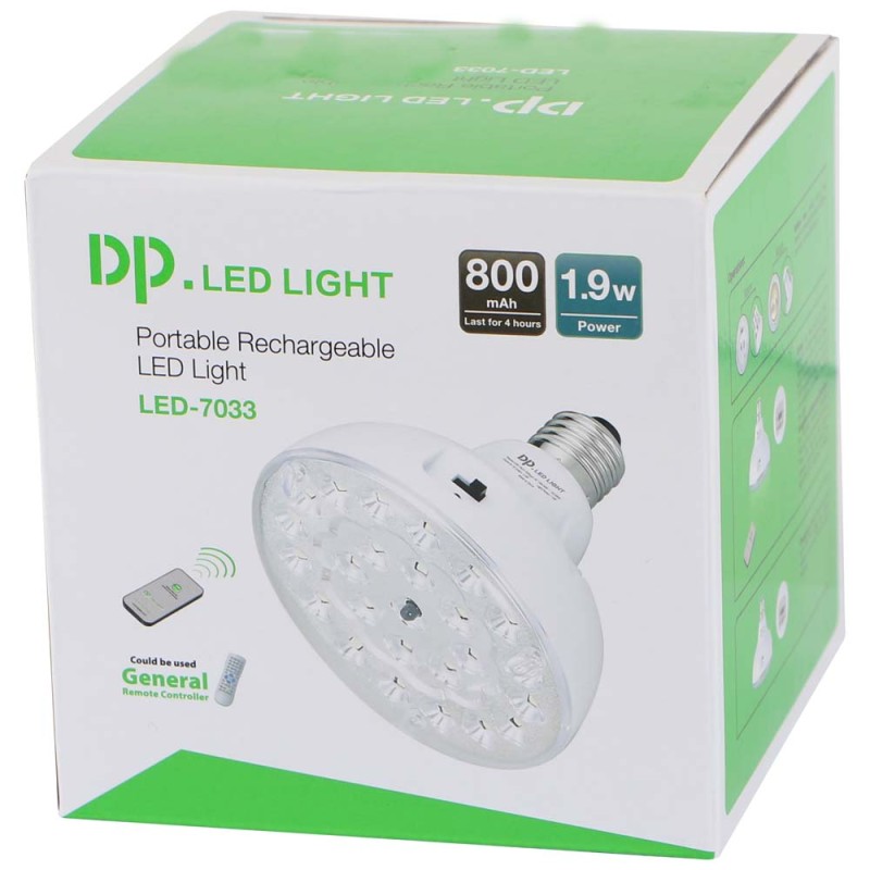 DP-7033 RECHARGEABLE LED BULB WITH REMOTE