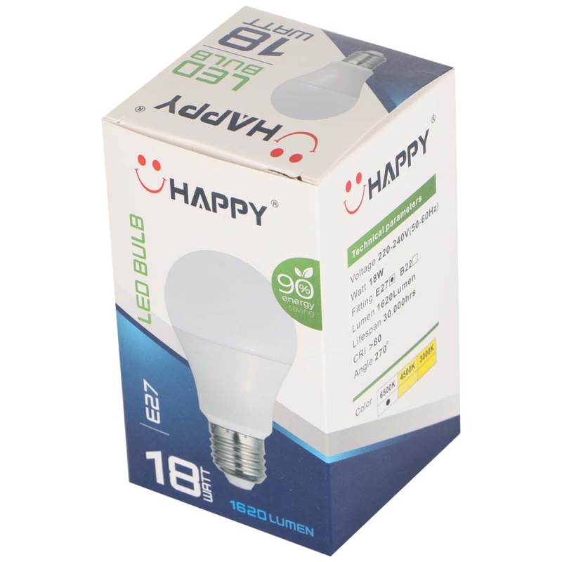HAPPY 18W LED لمبة توفير ابيض