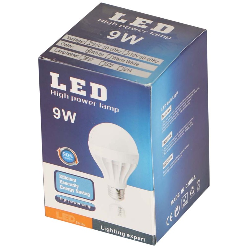 LED لمبة 9 وات ابيض مدور