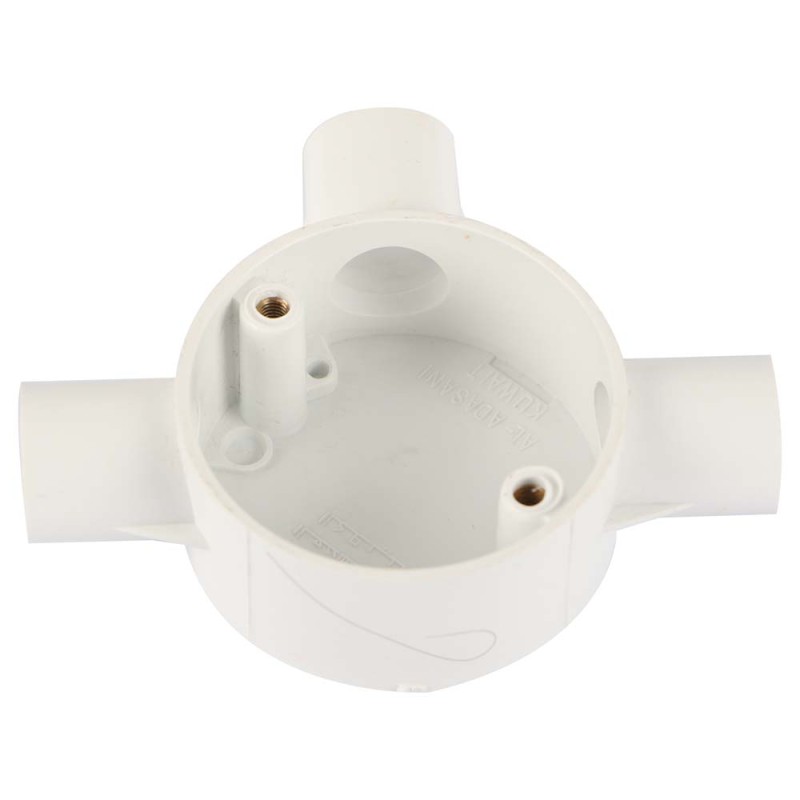 ELECTRIC ROUND BOX 3 WAY x 3/4" WHITE
