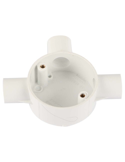 ELECTRIC ROUND BOX 3 WAY x 3/4" WHITE