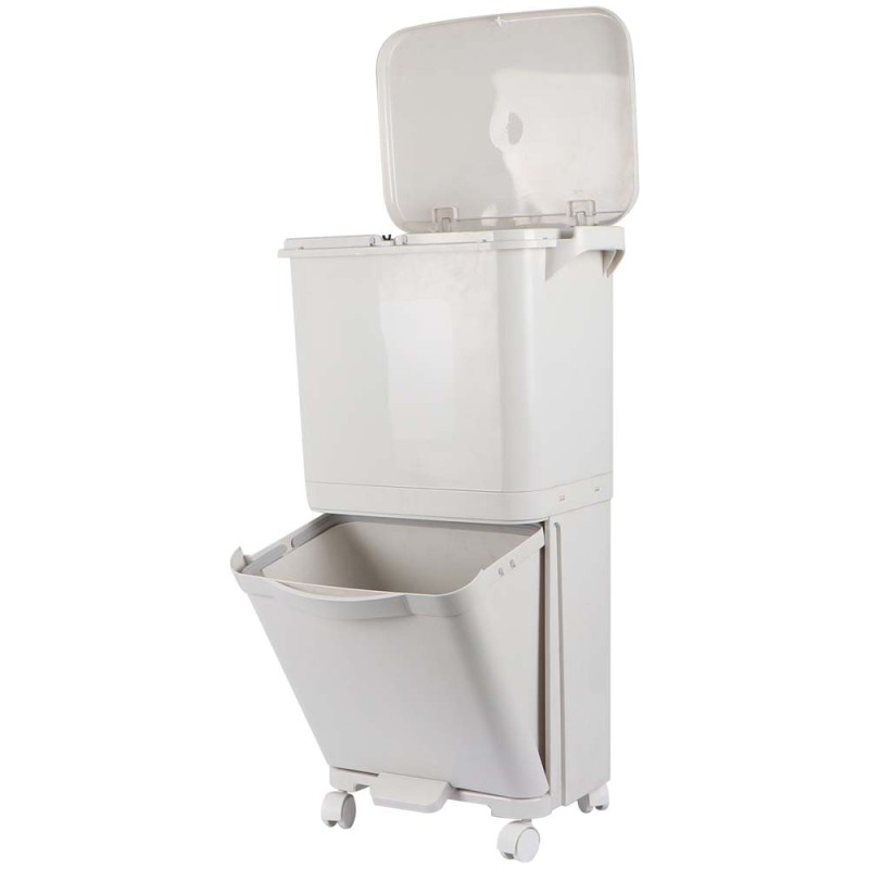 7023 TRASH CAN 2 LAYER DECK WASTE SORTING BIN 38L 42*28.2*73