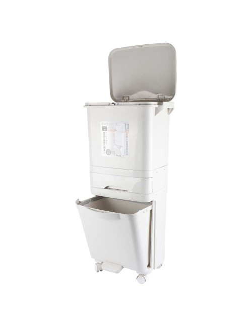 7023 TRASH CAN 2 LAYER DECK WASTE SORTING BIN 42L 42*28.2*84