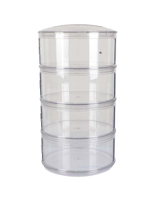 24.5*57 حافظة طعام بلاستيك مدور شفاف 5 طابق