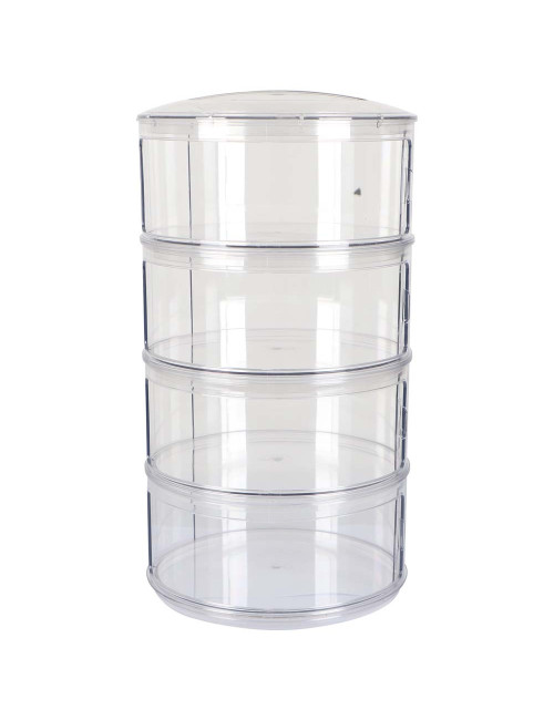 24.5*57 حافظة طعام بلاستيك مدور شفاف 5 طابق