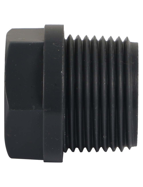 PVC PIPE CAP WITH THREAD GREY 1"