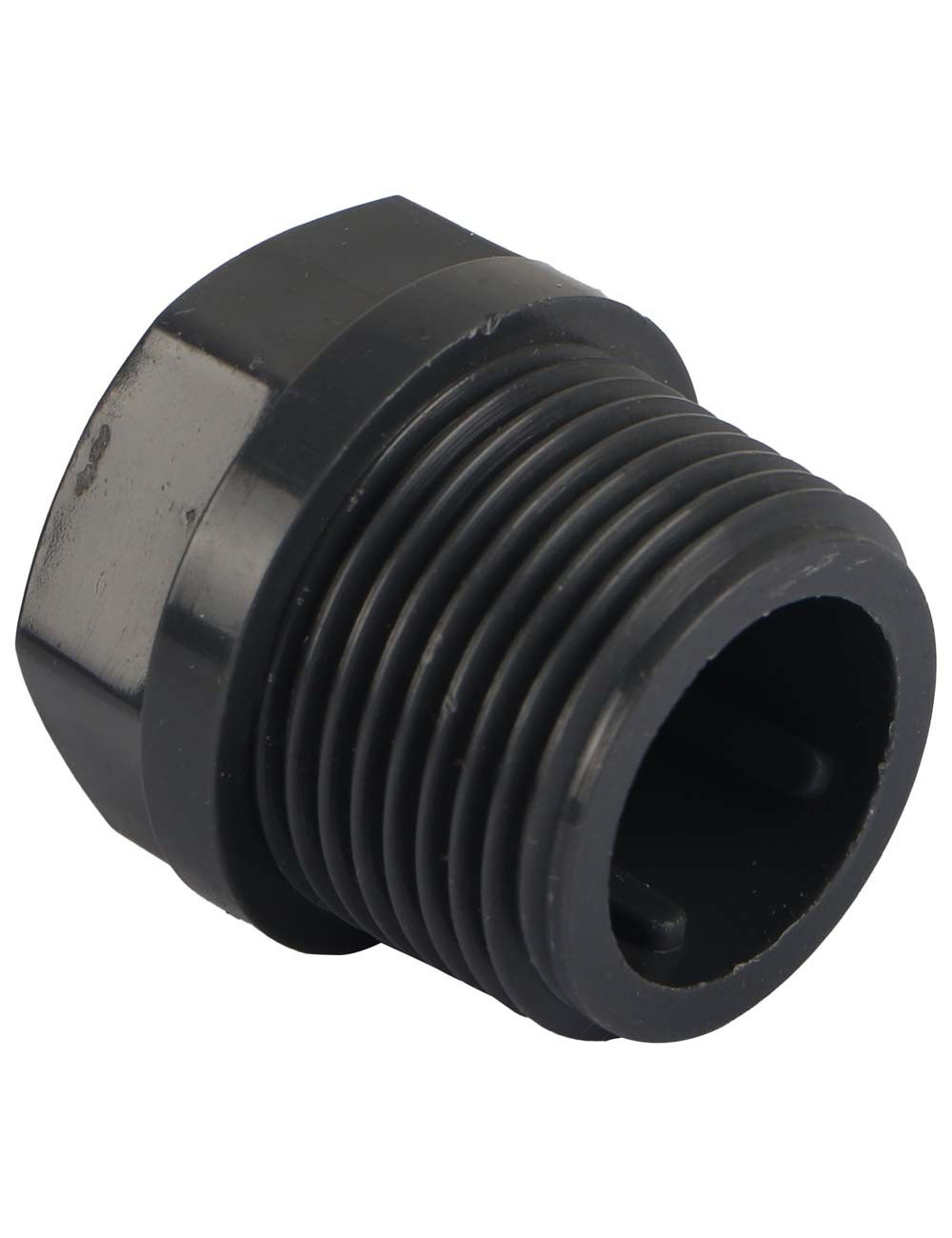 PVC PIPE CAP WITH THREAD GREY 1"