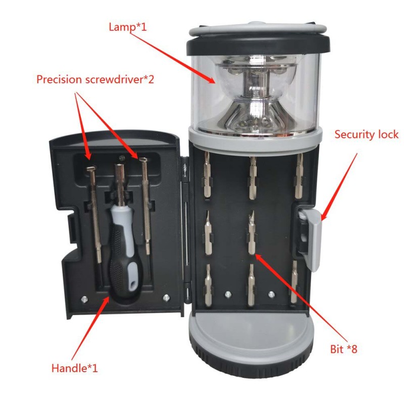 RX340A LANTERN WITH TOOLS 11PCS SET 8.1*8.1*19.5CM