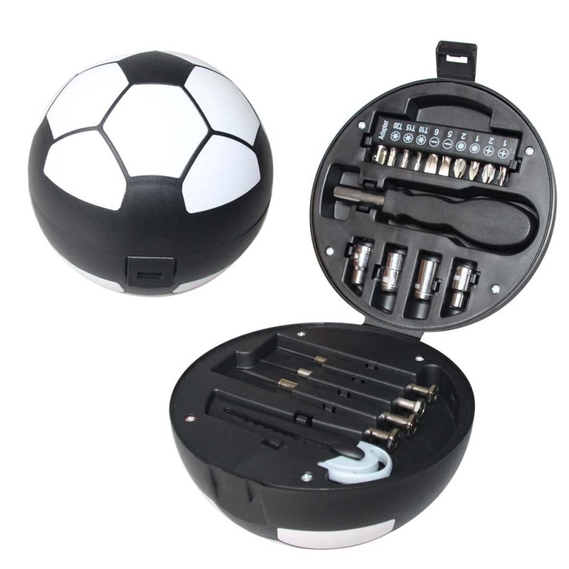 RX341 MULTIFUNCTIONAL FOOTBALL SHAPE TOOLS KIT 20PCS SET 13.3*13.3*12.3CM