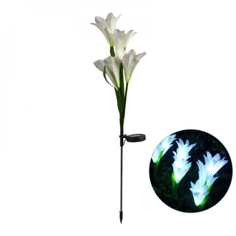 80 CM زهرة مضيئة بالطاقة الشمسية 4 زهرة OPTICAL LILY