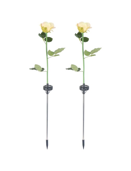 SOLAR SINGLE ROSE FLOWER HEIGHT 80 CM