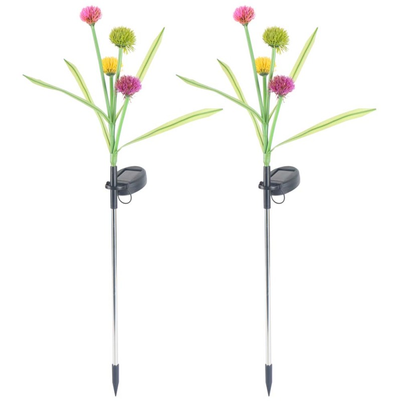 70 CM زهرة الهندباء مضيئة بالطاقة الشمسية 4 زهرة DANDELIONS