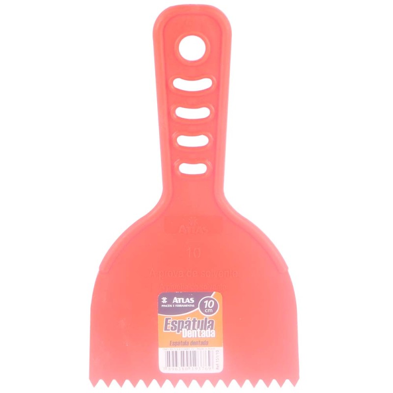 10-151 SCRAPER PLASTIC NOTCHED RED 10 CM