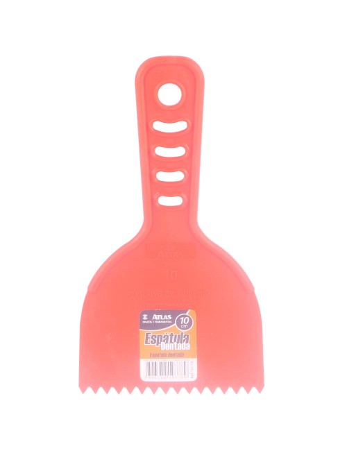 10-151 SCRAPER PLASTIC NOTCHED RED 10 CM