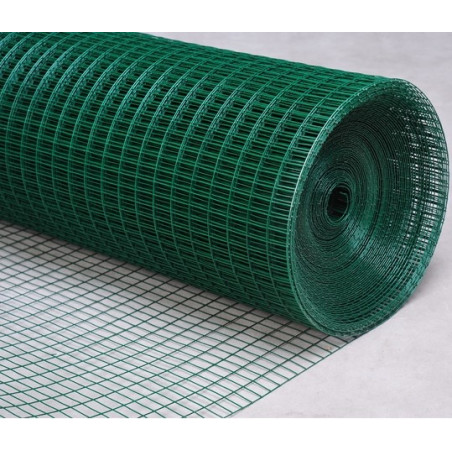 PVC COATED WELDED MESH GREEN 15G x 1" x 2 x 25 MTR