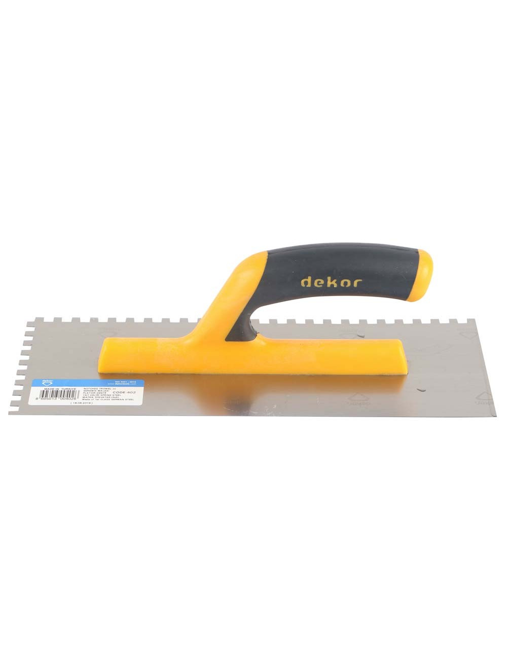 402 NOTCHED TROWEL RUBBER HANDLE OPEN 30 CM 6 X 6