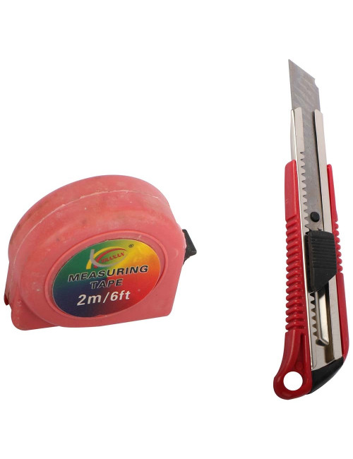 PLASTIC MEASURING TAPE + CUTTER SET 2 PCS/SET