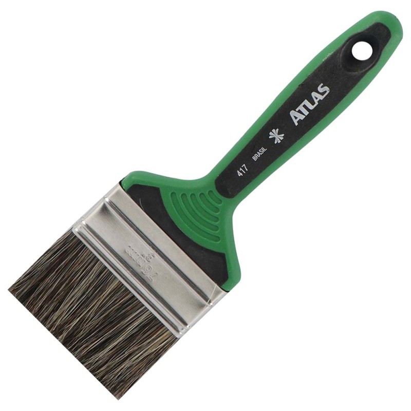 ATLAS 417 PAINT BRUSH RUBBER HANDLE GREEN 3"