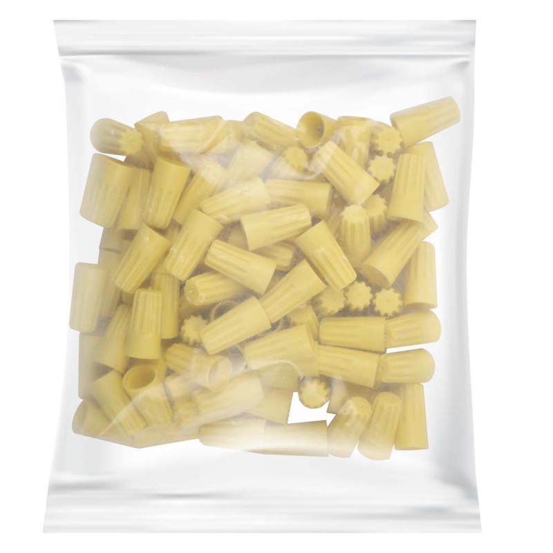 JAS P74 SPIRAL END CONNECTOR YELLOW 100PCS