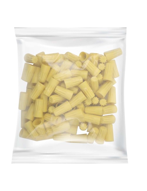 JAS P74 SPIRAL END CONNECTOR YELLOW 100PCS