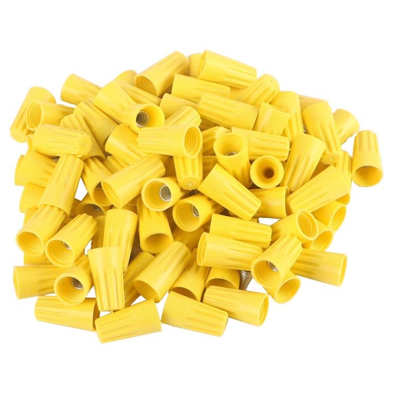 JAS P74 SPIRAL END CONNECTOR YELLOW 100PCS