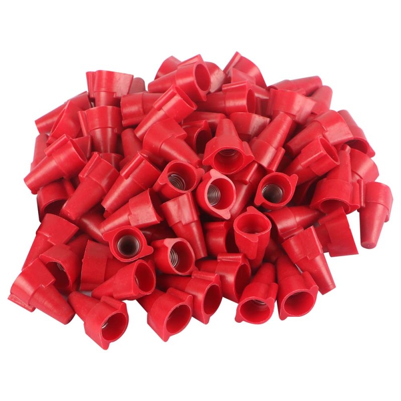 JAS P75 SPIRAL END CONNECTOR RED 100PCS