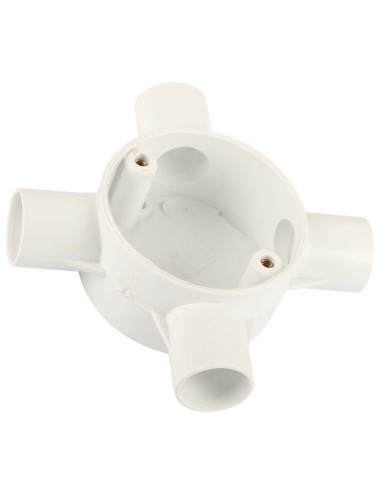 ELECTRIC ROUND BOX 4 WAY x 3/4" WHITE