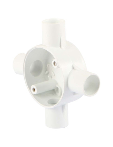 ELECTRIC ROUND BOX 4 WAY x 3/4" WHITE