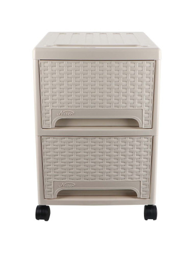 خزانة بلاستك 2 درج بعجل 502