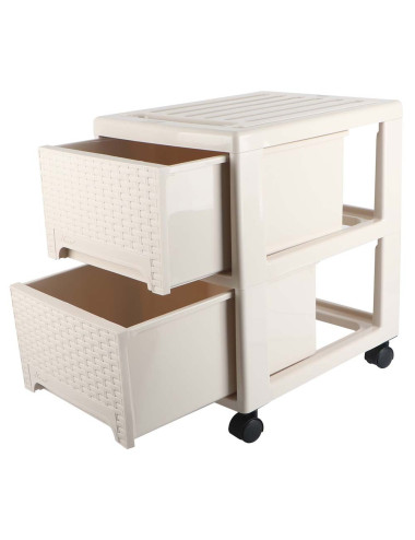 خزانة بلاستك 2 درج بعجل 502