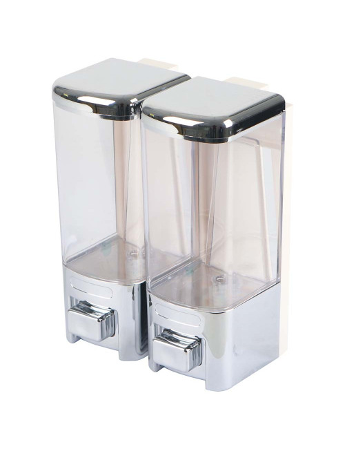 D-053B SOAP DISPENSER CHROME SQUARE DOUBLE