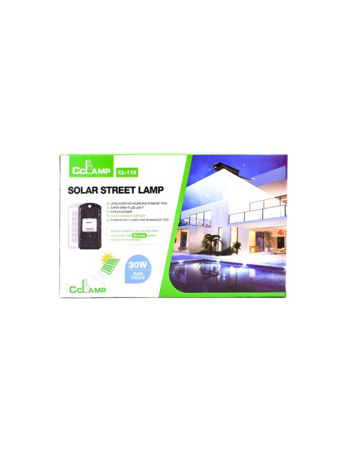 CL-110 SOLAR STREET LAMP LED 30W WITH SOLAR PANEL 5W LITHIUM BATTERY 5000MAH