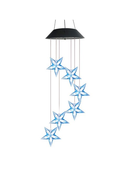 BLUE STAR SOLAR WIND CHIME 70 * 13 CM