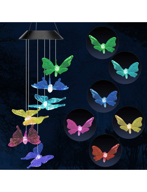 BUTTERFLY SOLAR WIND CHIME 70 * 13 CM