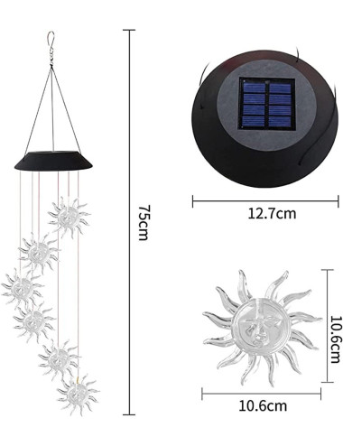 معلقة طاقة شمسية شكل شمس SUN