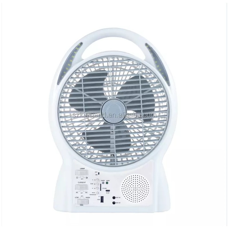 GD-8029 - RECHARGEABLE BOX FAN 5V USB OUTPUT WITH SOLAR PANEL 6W