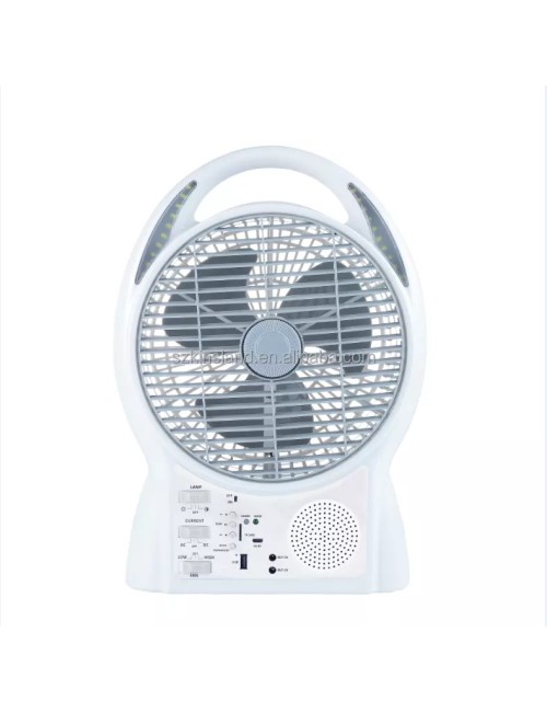 GD-8029 - RECHARGEABLE BOX FAN 5V USB OUTPUT WITH SOLAR PANEL 6W