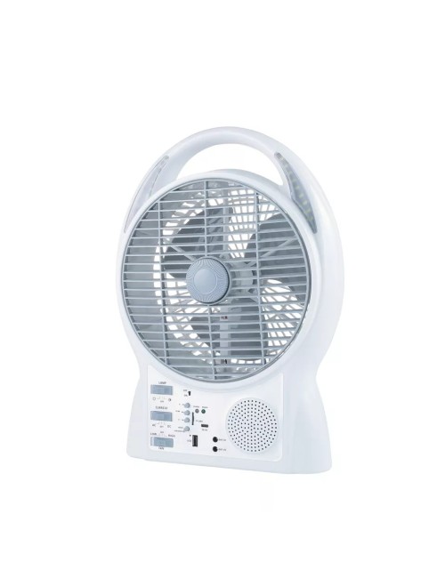 GD-8029 - RECHARGEABLE BOX FAN 5V USB OUTPUT WITH SOLAR PANEL 6W