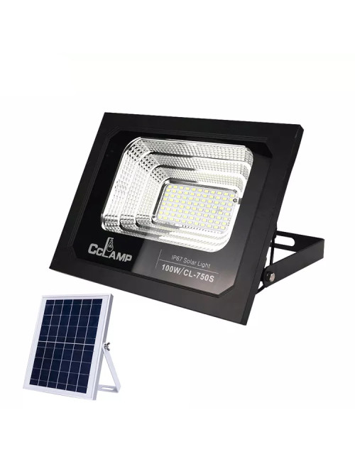 CL-750S - SOLAR FLOODLIGHT LED 100W WITH 16W SOLAR PANEL LITHIUM IRON PHOSPHATE BATTERY 12000MAH