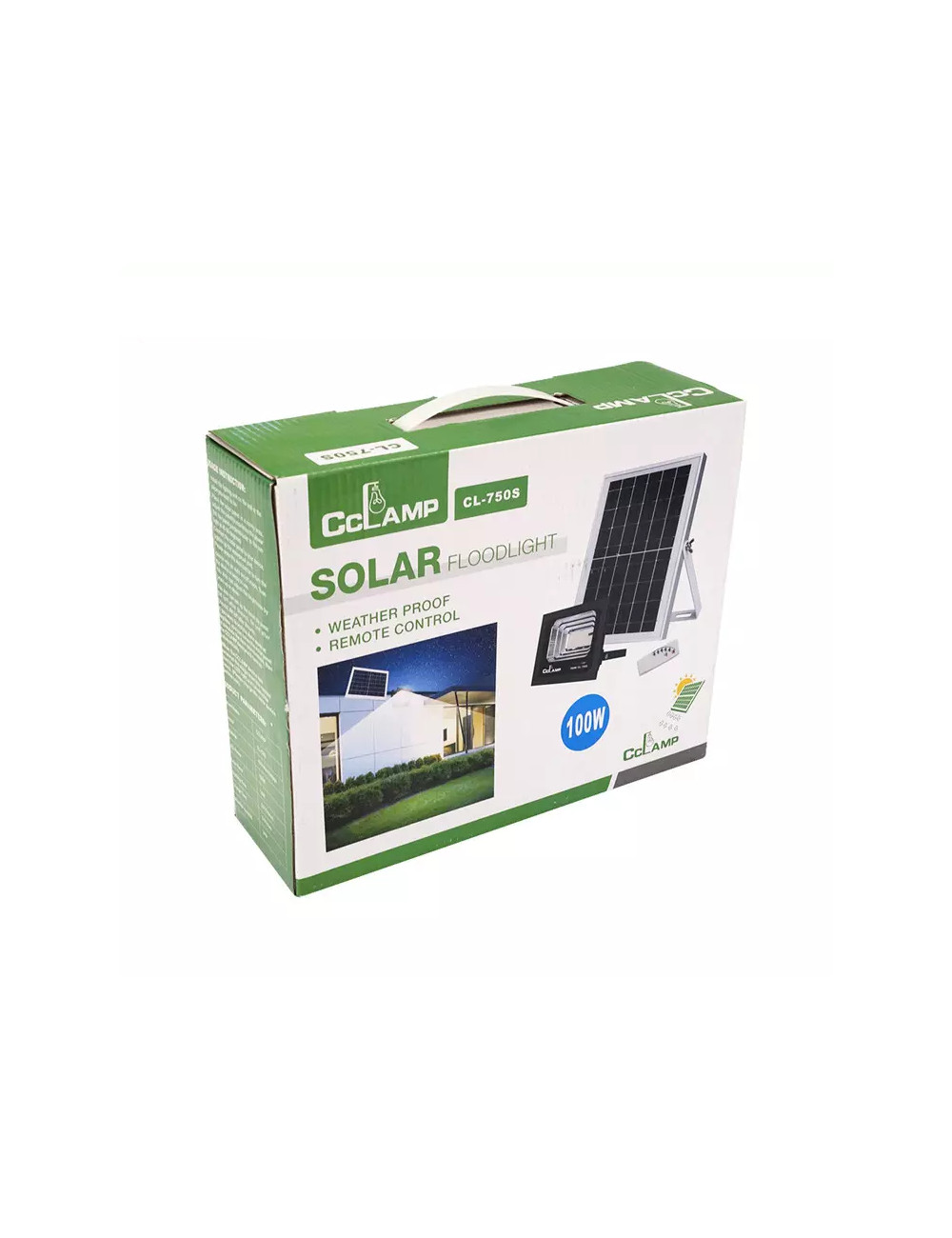 CL-750S - SOLAR FLOODLIGHT LED 100W WITH 16W SOLAR PANEL LITHIUM IRON PHOSPHATE BATTERY 12000MAH
