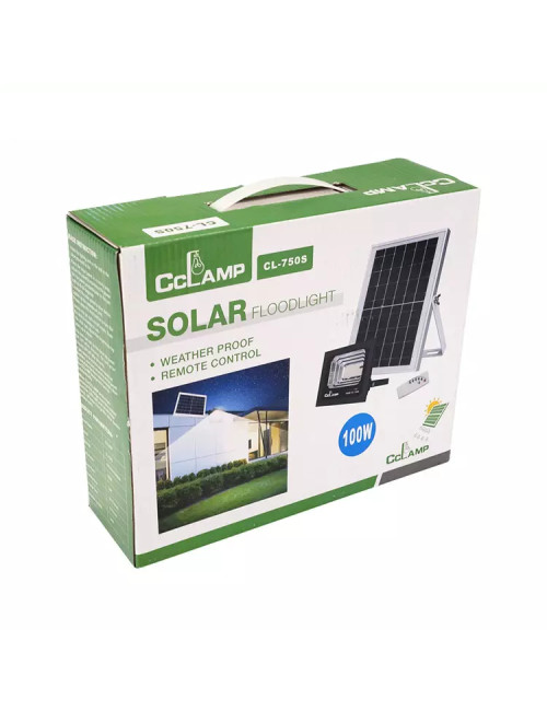 CL-750S - SOLAR FLOODLIGHT LED 100W WITH 16W SOLAR PANEL LITHIUM IRON PHOSPHATE BATTERY 12000MAH