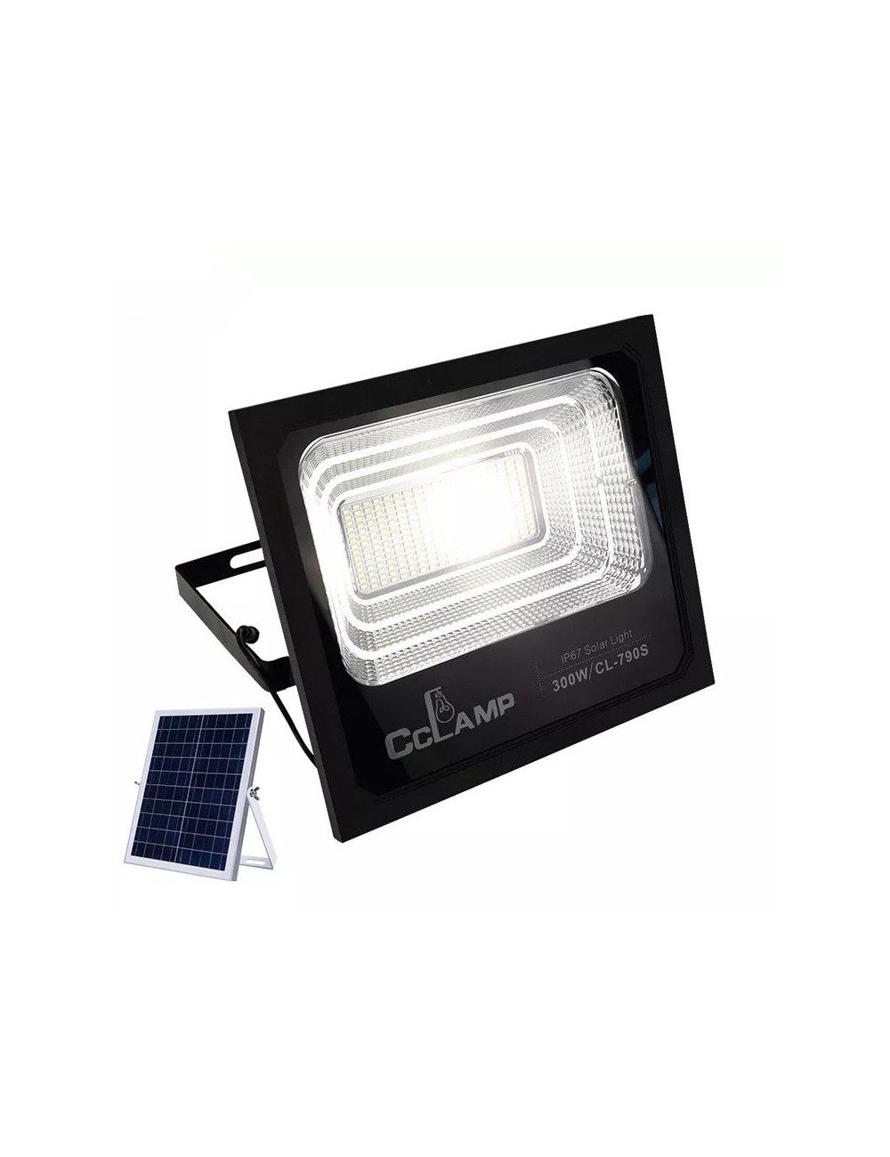 CL-790S - SOLAR FLOODLIGHT 300W LED WITH 45W SOLAR PANEL LITHIUM IRON PHOSPHATE BATTERY 42000MAH
